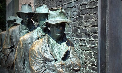 bronze statues of miners
