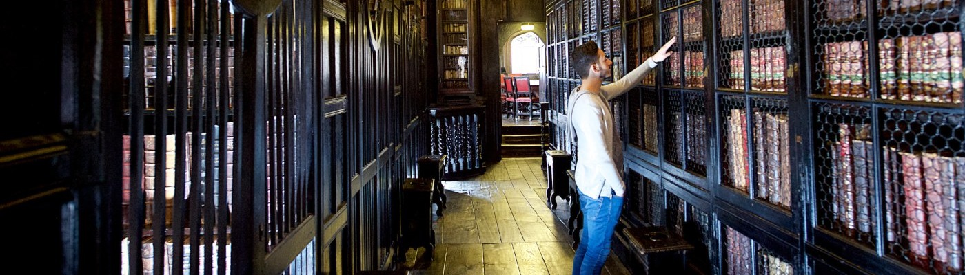 A politics student in Chetham's Library 