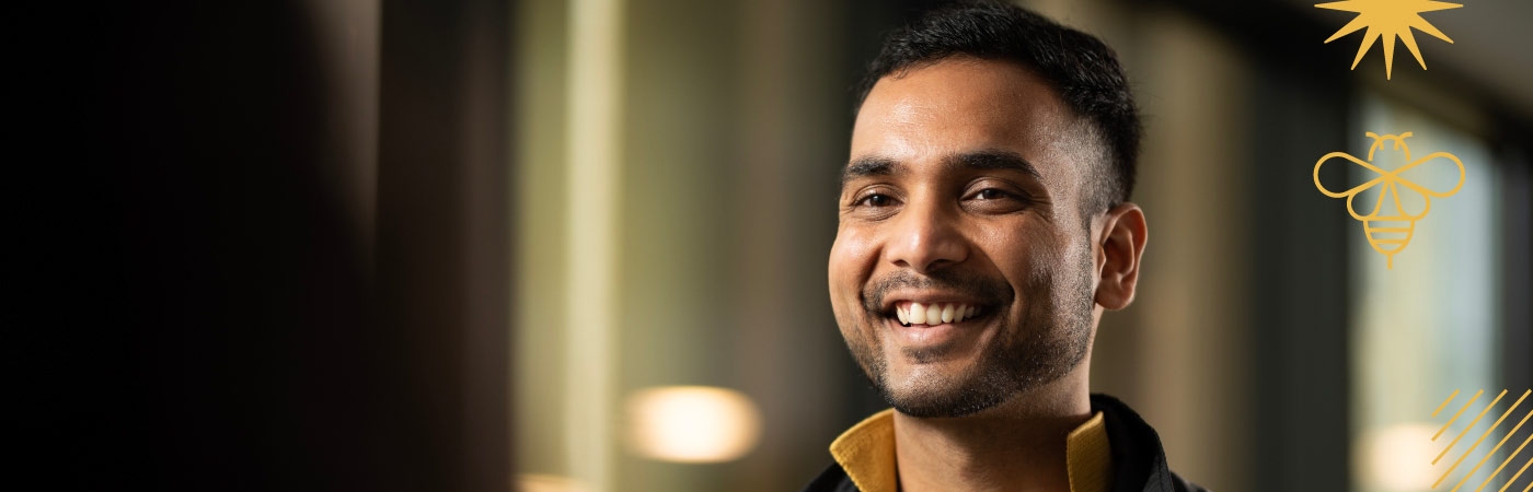 Male student smiling.