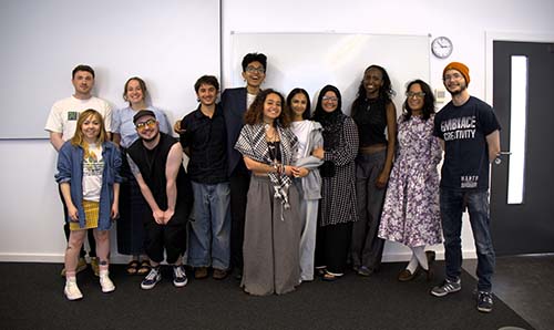 A photo of University of Manchester interns at the Sick! festival