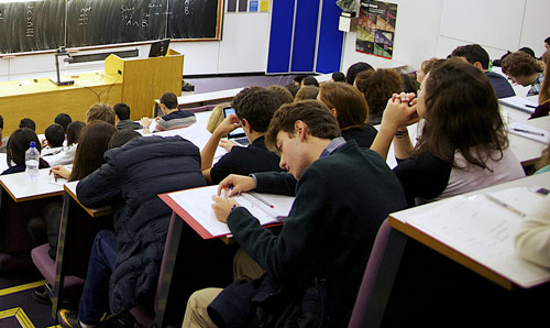 students in lecture theatre