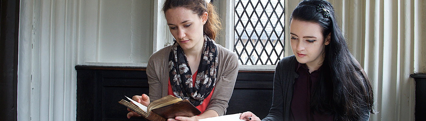 students researching at Chetham's Library