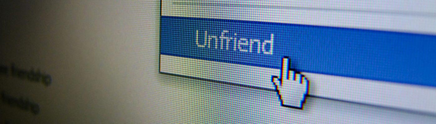 Unfriend button on Facebook