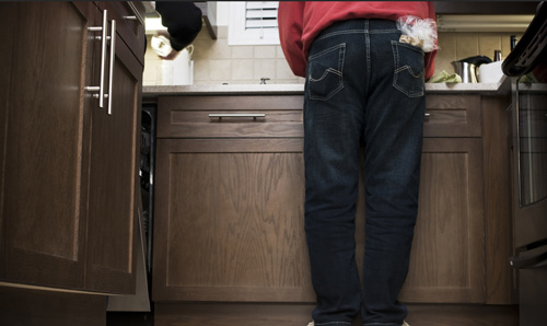 Washing up in the kitchen