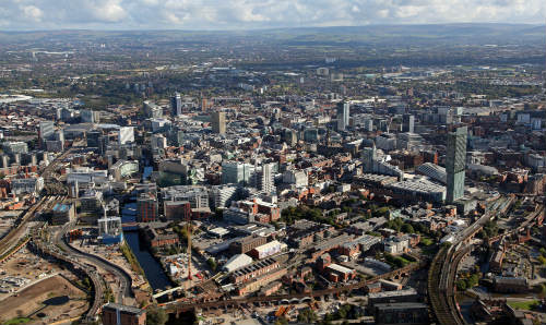 Cityscape of Manchester.