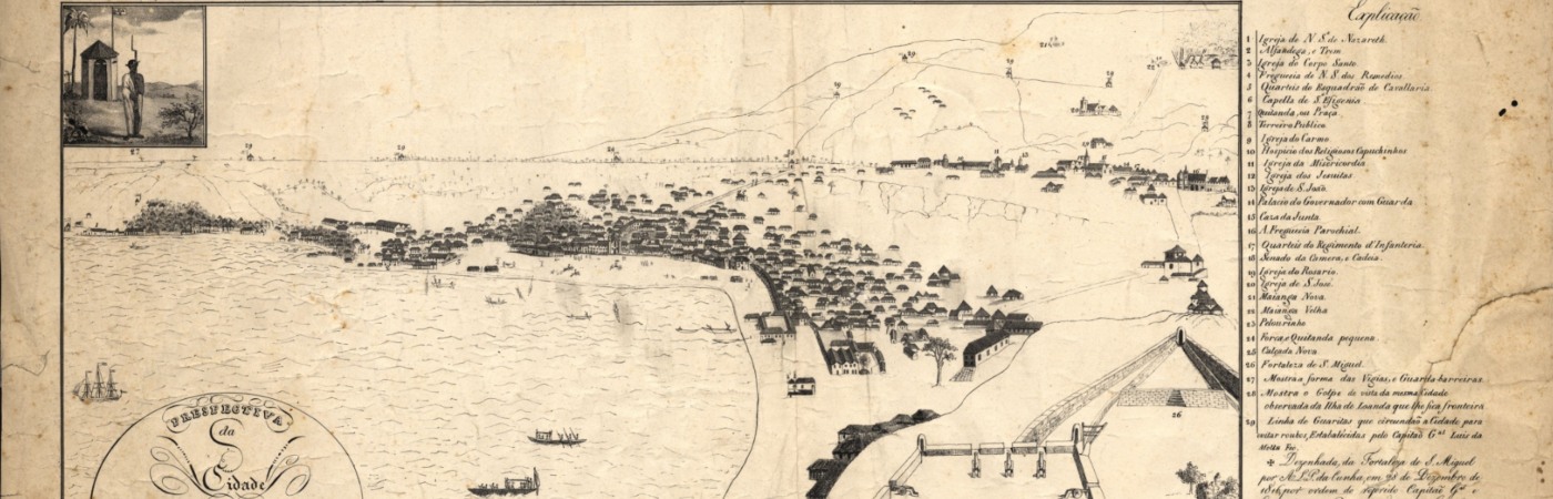 A perspective of the city of Luanda in 1825