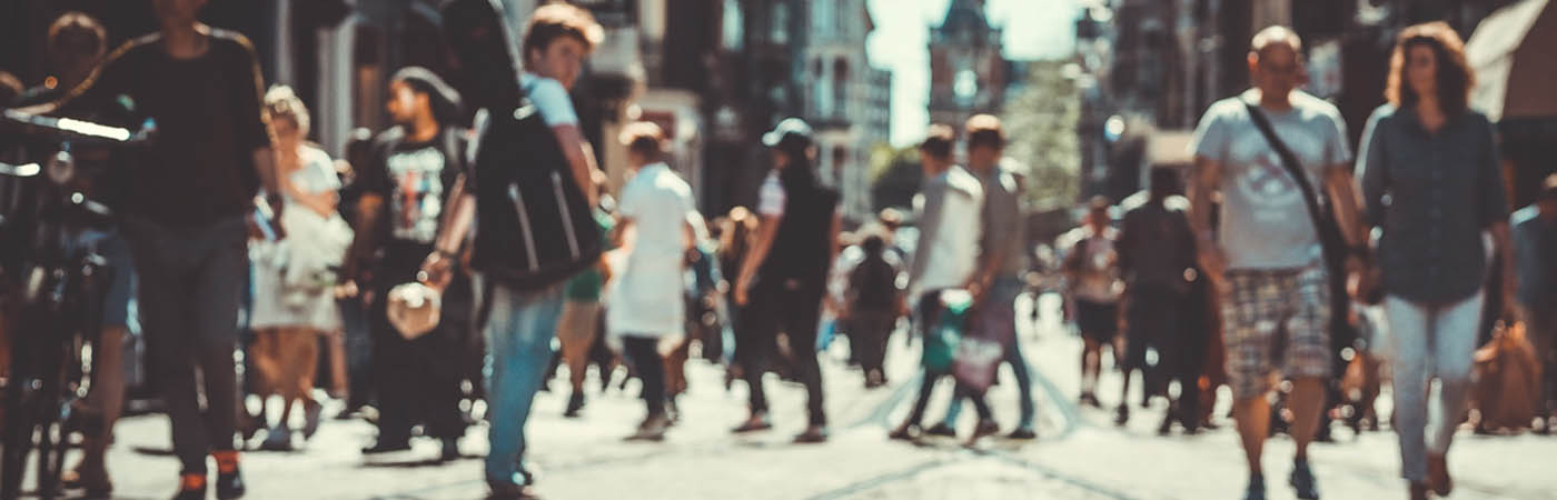 People on Manchester city centre street