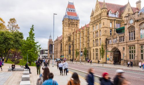 A view of University of Manchester on Oxford Road.