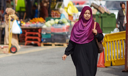 woman at a market in Manchester