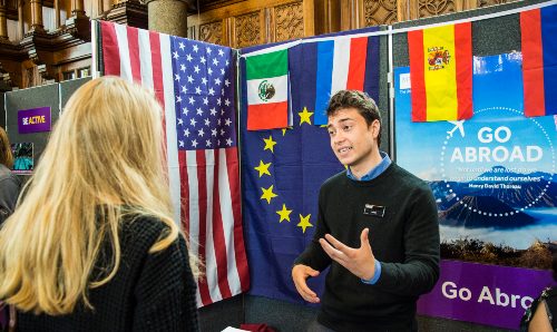 A student advising on the study abroad programmes