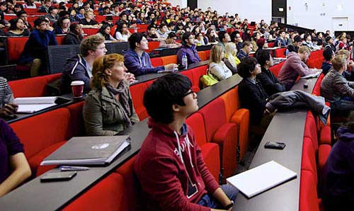 students in lecture theatre