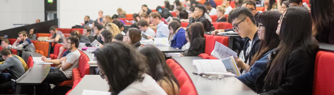 Students in a lecture theatre